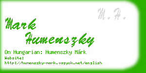 mark humenszky business card